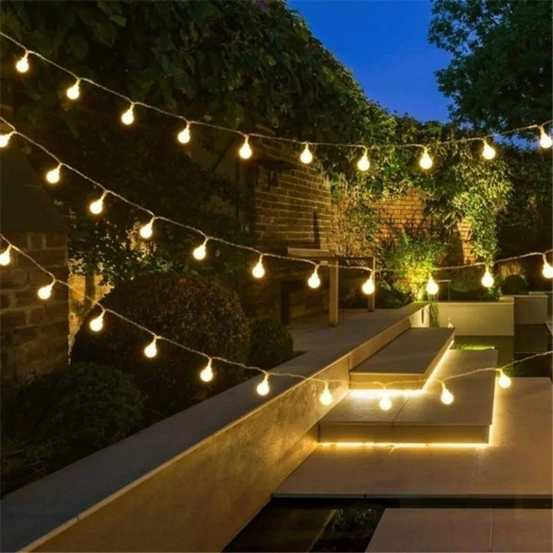 10M Ball LED String Lights Outdoor Ball Chain Lights Garland Lights Bulb Fairy Lights - Lighting - view 2