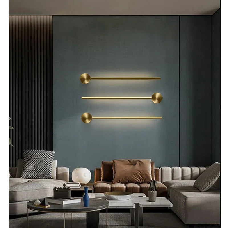 Nordic Art Design Minimalist Long Line Wall Lamps Modern Simple Living Room Home - Wall Light - view 2