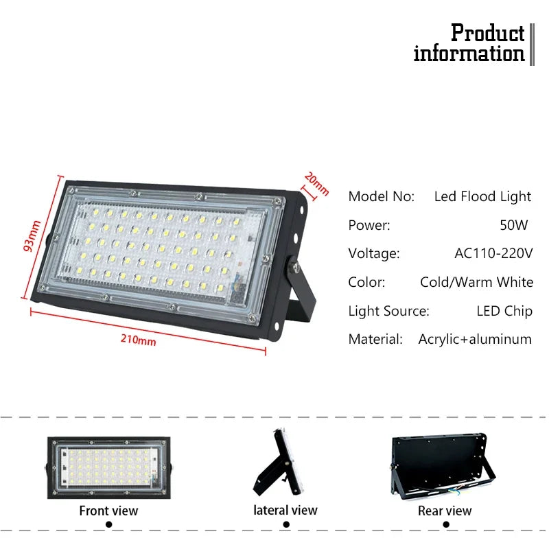 LED Flood Light 220V 110V FloodLight 50W LED Street Lamp Waterproof Landscape Lighting - LED Flood Light - view 2