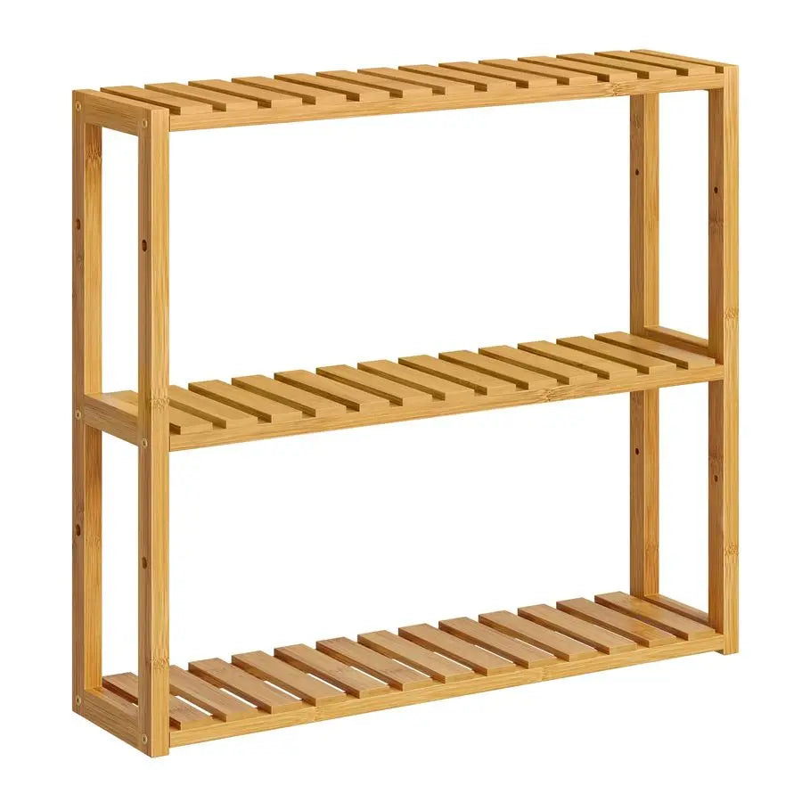 Bamboo Bathroom Shelf, 3Tier Adjustable Plants Rack, WallMounted or Stand, in the - Storage Shelf