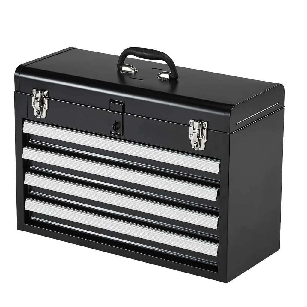 SucceBuy 20.5in Metal Tool Box Portable 4-Drawers Tool Chest with Drawers Locking - Cabinet Organizer
