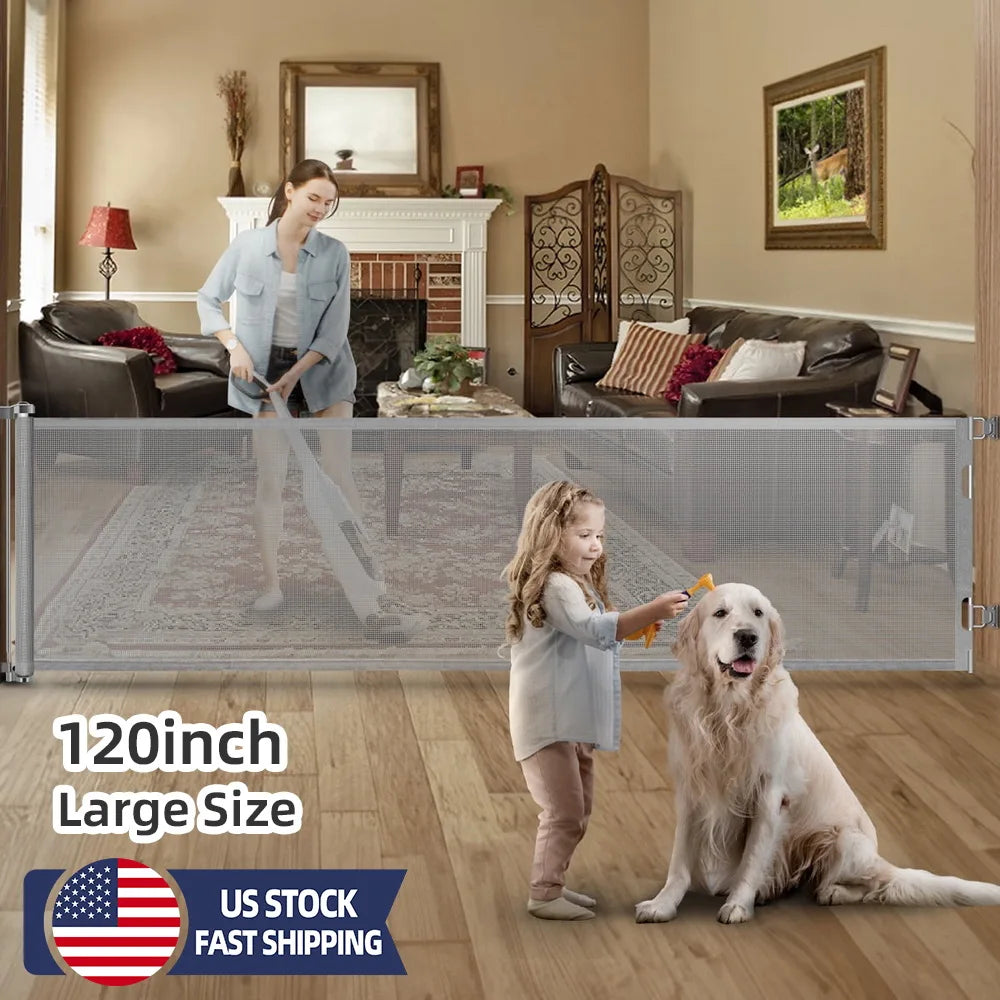 120inch Extra Wide Baby Safe Doorways Retractable Baby Gate Baby Safety Gate For Stairs - Safety Gate - view 6