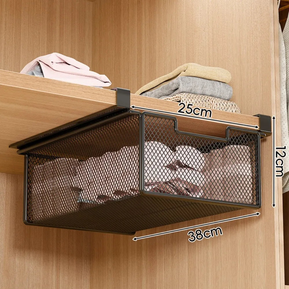 Large Capacity Underwear Storage Basket Pure Color Under Cabinet Hanging Organizer - Cabinet Organizer - view 7