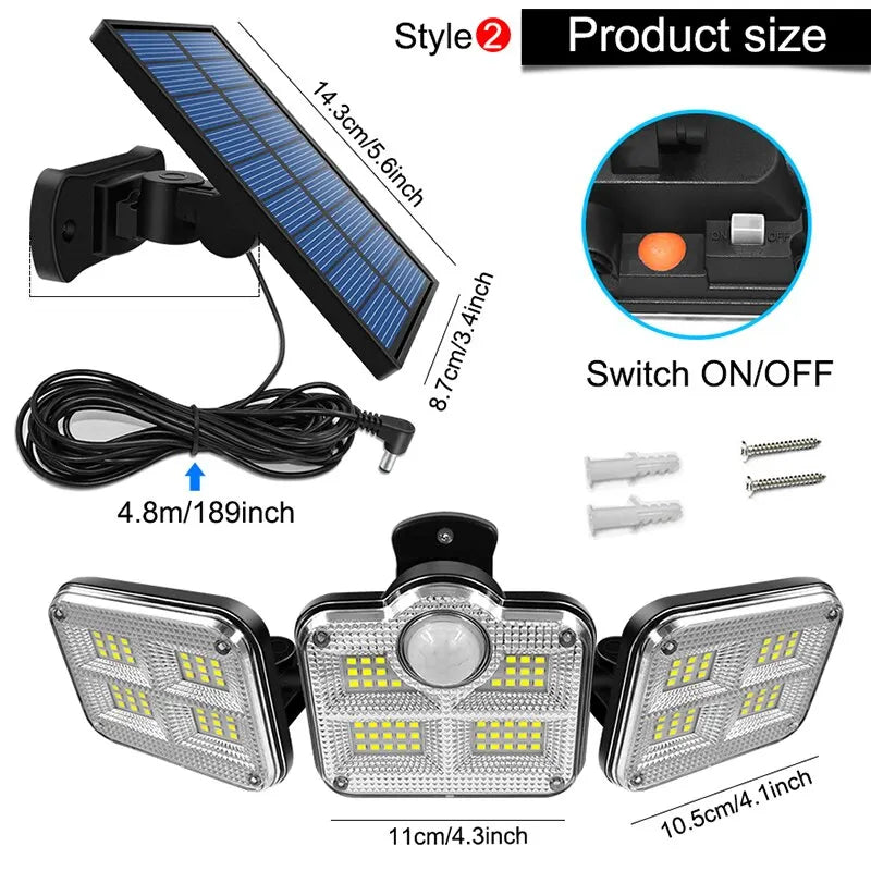 20w Solar Light 122/333led IP65 Waterproof Outdoor Indoor Solar Garden Lamp With - Solar Light - view 8