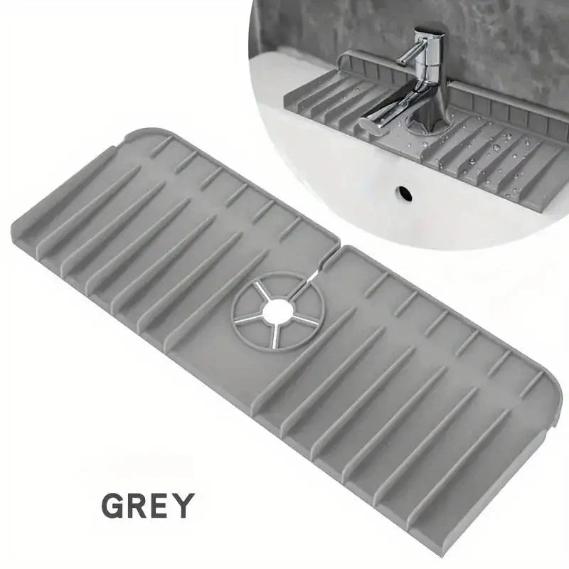 Silicone Faucet Mat Dish Soap Sponge Holder Sink Kitchen Countertop Drying Mat - Kitchen Faucet - view 7