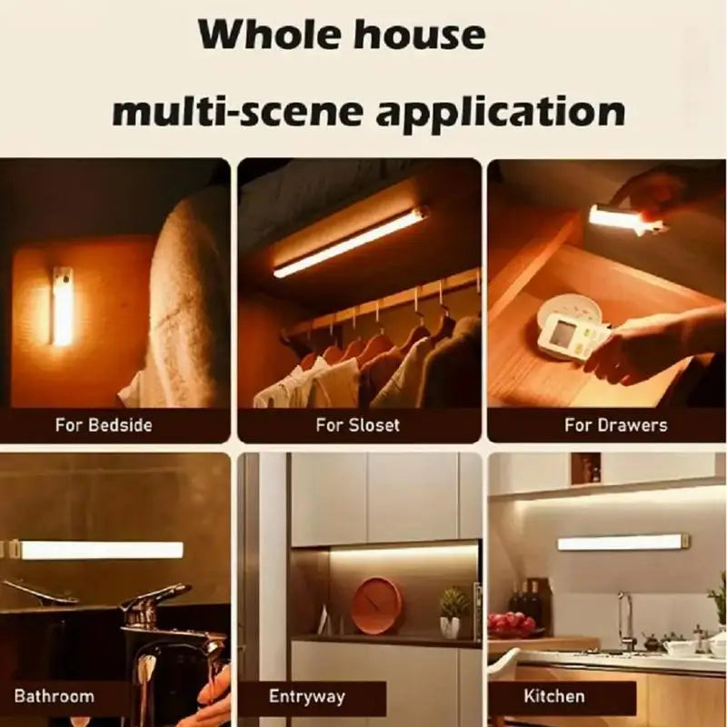 2PCS Wireless motion-sensor LED light bar, rechargeable magnetic night light corridor - Home Improvement - view 5