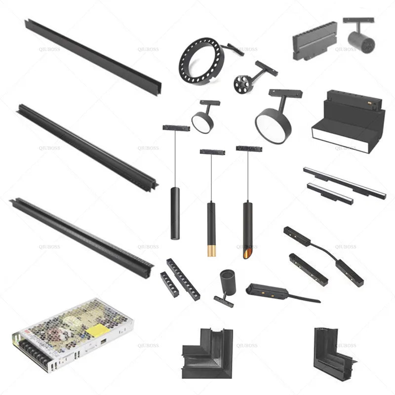 Magnetic Track LED Light Fixtures Flexible Ceiling Spotlight Rail Strip Magnet System - LED Flood Light - view 3