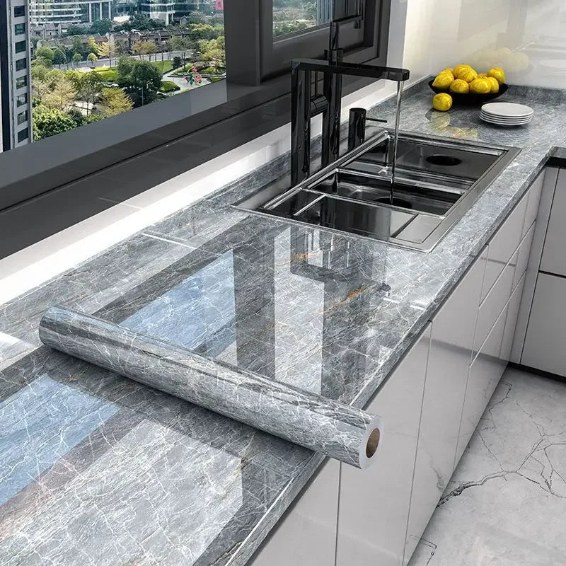 10M x 80CM Marble Self Adhesive Wallpaper Waterproof Oil Proof Kitchen Stickers - Home Improvement - view 7