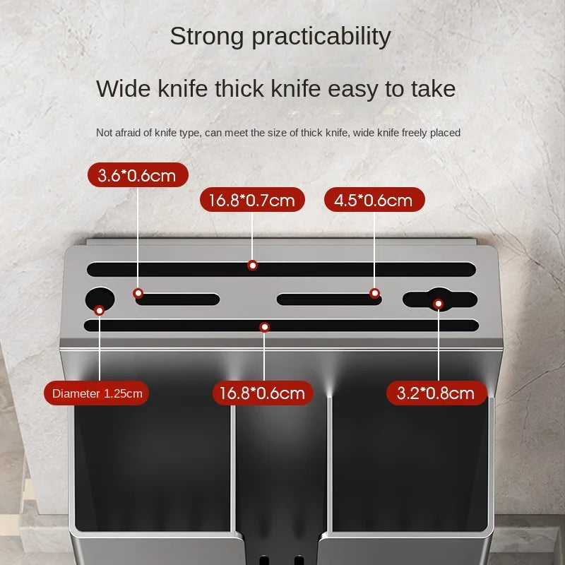 kitchen knife holder, rack, wall hanging cutter, chopstick cage, chopstick tube - Storage Shelf - view 6