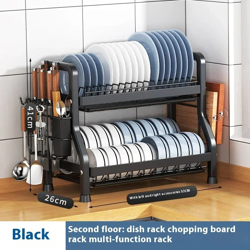 2/3 Tier Accessories For Kitchen Utensils Alacena Set Large Rust-proof Rack Dish - Storage Shelf - view 7