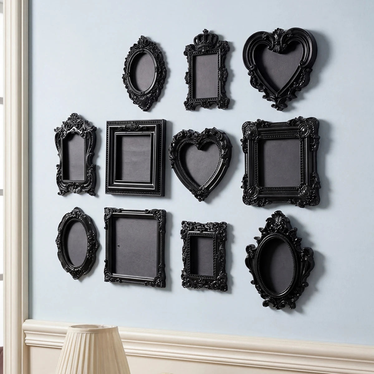 Dark air shelf Family Ghost Gothic decor Black floating wooden shelf shelf Wall hangers - Storage Shelf - view 7