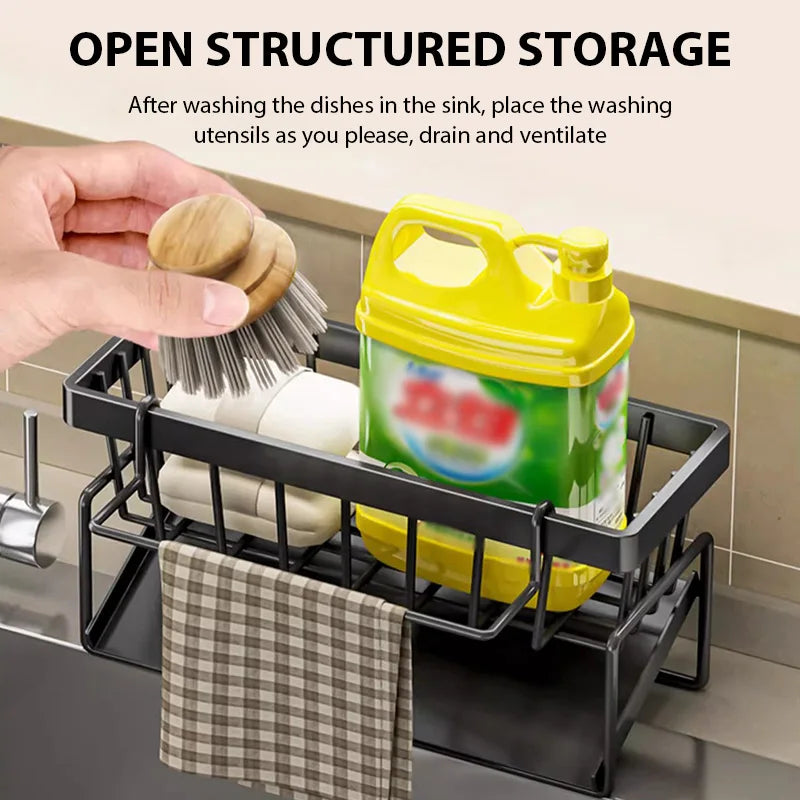 Kitchen Sink Drain Rack Organizer Plastic Desktop Self-draining Sink Shelf Soap Sponge - Cabinet Organizer - view 3