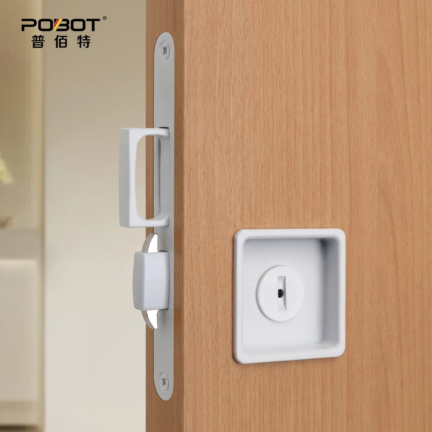 Black Invisible Pocket Sliding Door Lock with Side Handle for Balcony Kitchen Bathroom - Home Improvement - view 5