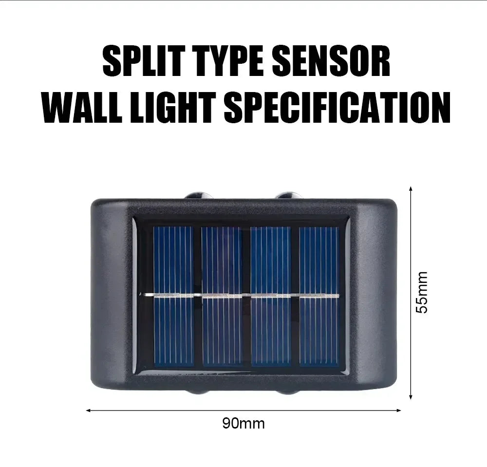 Solar Outdoor Wall Light 2-12 LED Waterproof Garden Light Balustrade Decorative - Solar Light - view 6