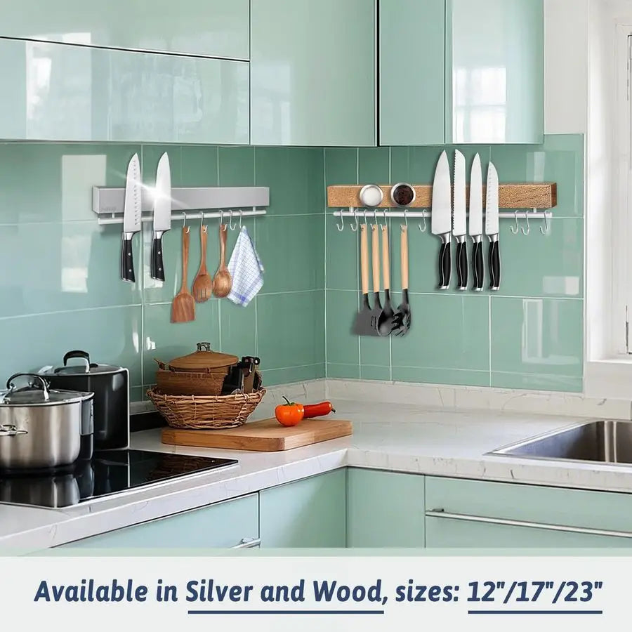 Inch Magnetic Knife Holder for Wall Stainless Steel Magnet Knife Strip No Drill with - Organizer - view 2