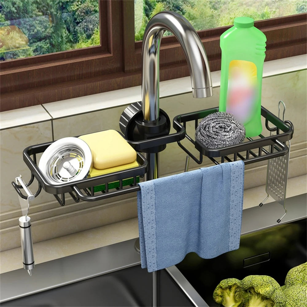 Kitchen Supplies Storage Rack Non Perforated Dishwashing Supplies Sponge Bidirectional - Storage Shelf - view 6