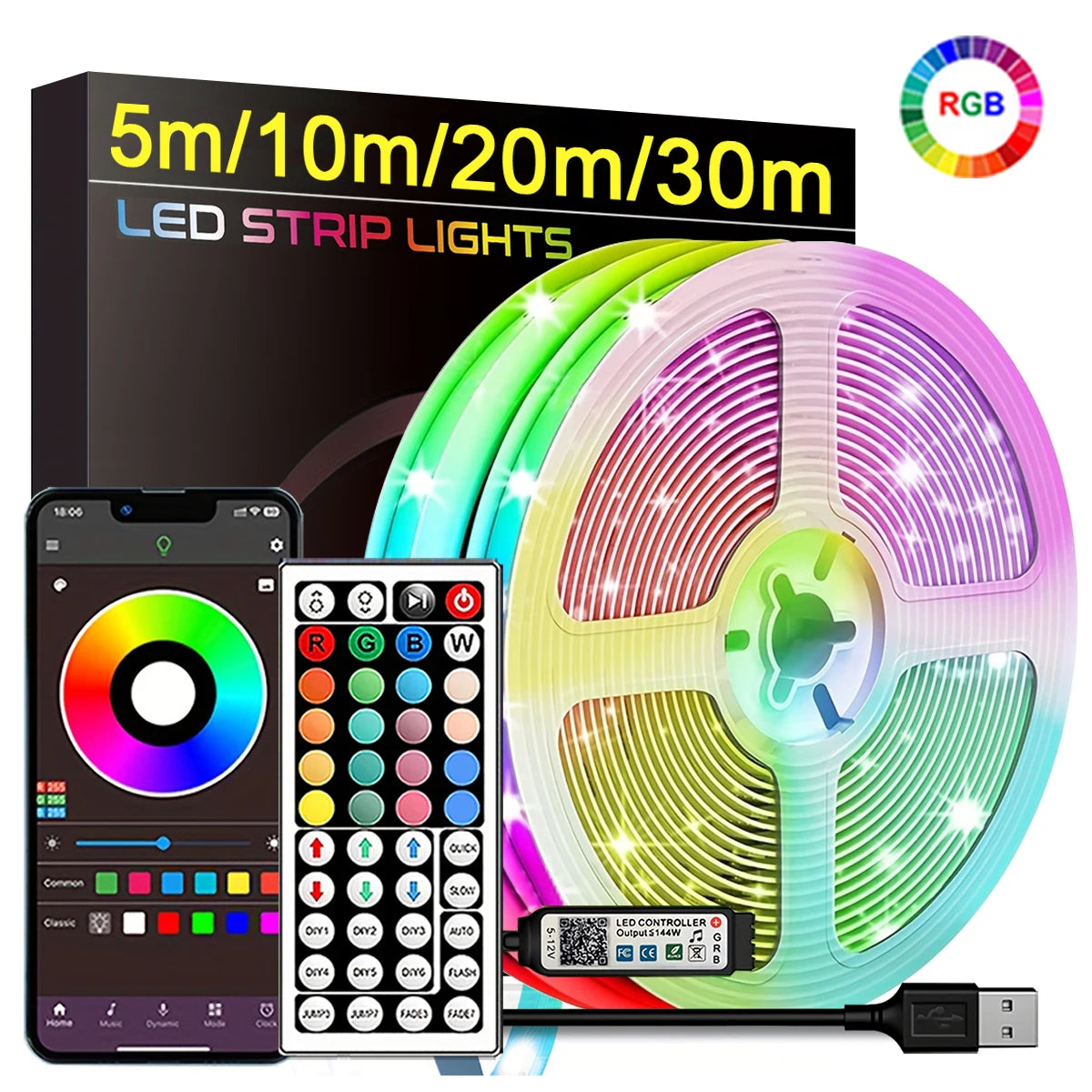 5V 50CM 1M 2M 3M 4M 5M USB Cable Power LED strip light lamp - LED Strip Light - view 7
