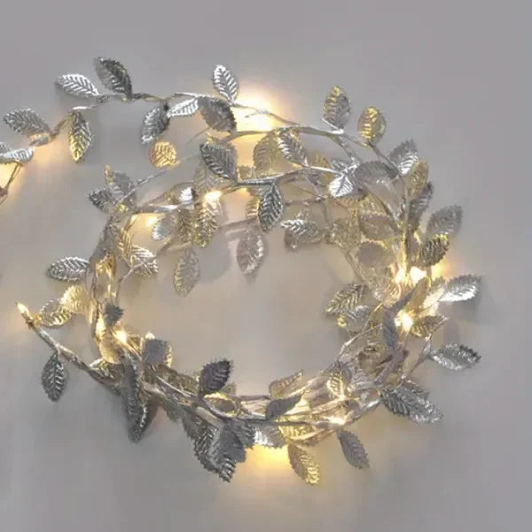 5M 10M LED Lights String Silver Golden Tiny Leaves Fairy Garland Light Lamp Christmas - Lighting - view 5