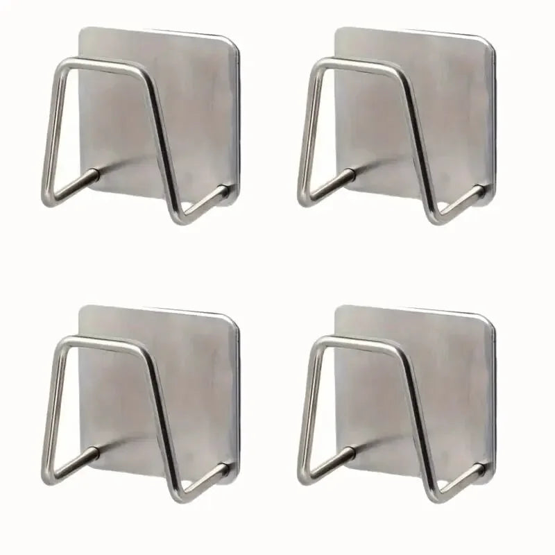 2/4Pcs Stainless Steel Sponge Holder For Kitchen Sink No Punching Sponge Holder Wall Mount - Organizer - view 8