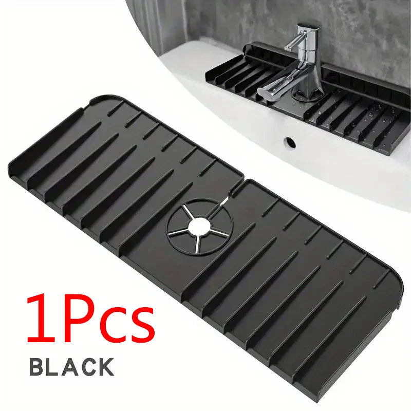 Silicone faucet pad dishwashing soap sponge holder sink kitchen countertop drying pad - Kitchen Faucet - view 7