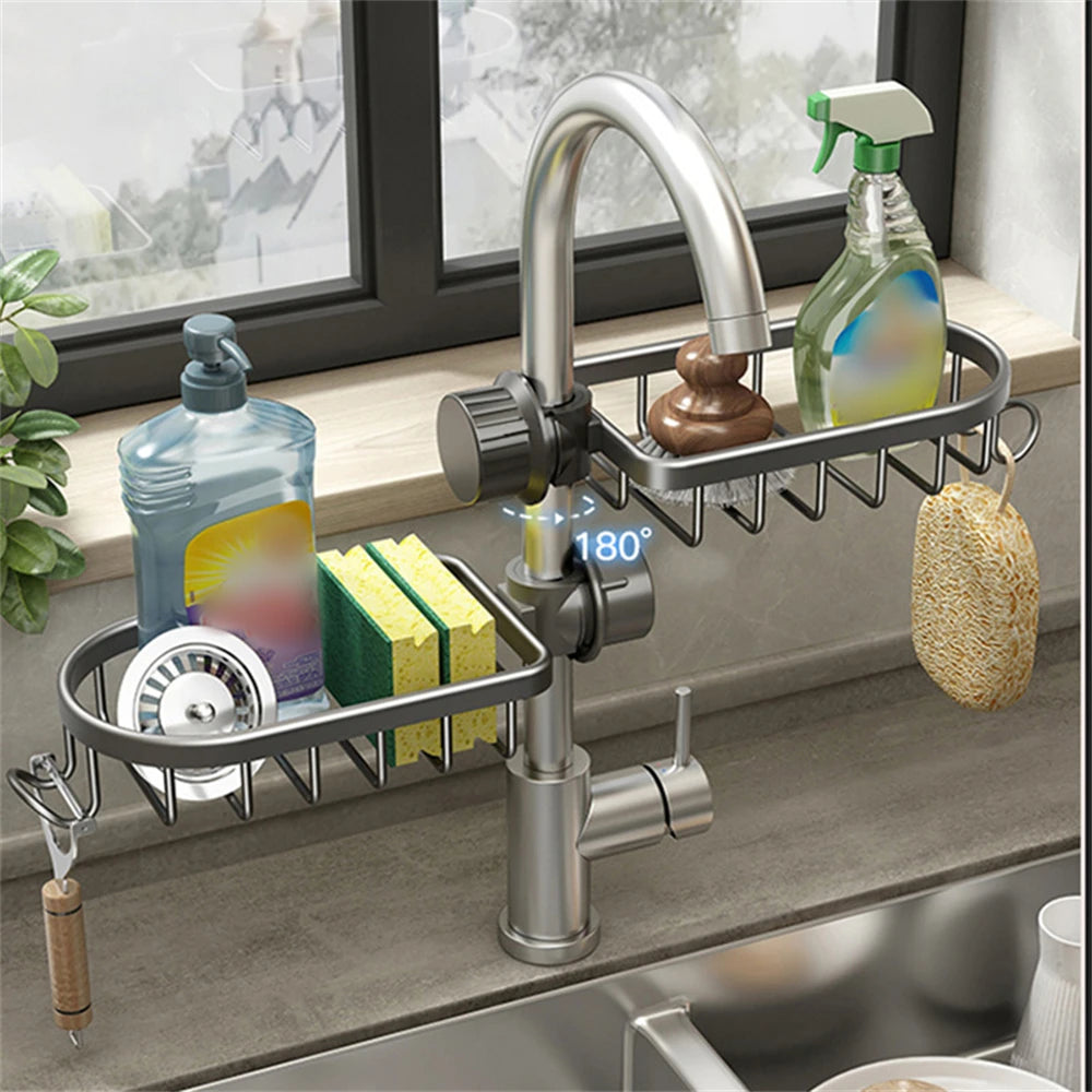 Kitchen Supplies Storage Rack Non Perforated Dishwashing Supplies Sponge Bidirectional - Storage Shelf - view 5
