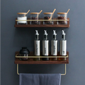Kitchen Spice Bottle Storage Wooden Rack Multifunctional Wall Hanging Rack Kitchen - Storage Shelf
