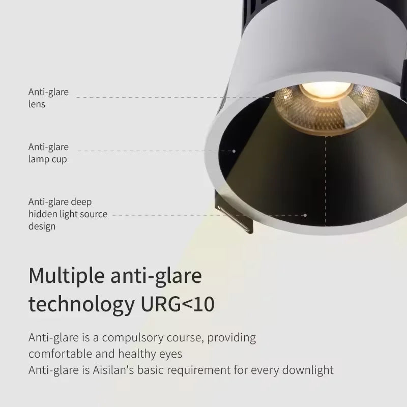 LED Recessed Downlight Black Modern Spotlight Indoor Anti-glare CRI97 Aluminum Ceiling - LED Flood Light - view 5