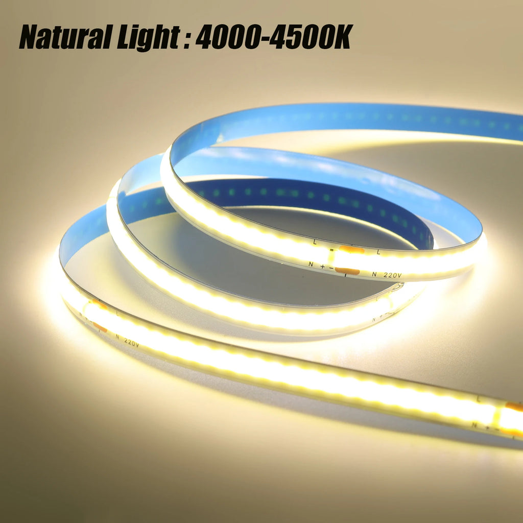 5M 10M 20M 50M/Roll COB Strip AC 220V 240Leds/M IP20 3000K 4000K 6000K Driver - Home Improvement - view 8