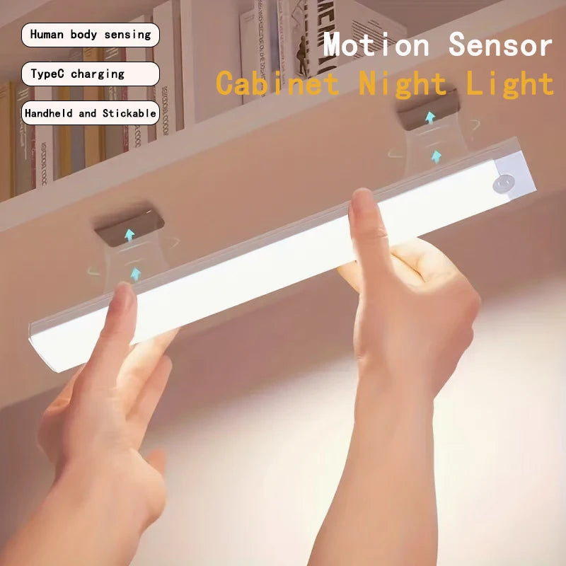 2PCS Wireless motion-sensor LED light bar, rechargeable magnetic night light corridor - Home Improvement