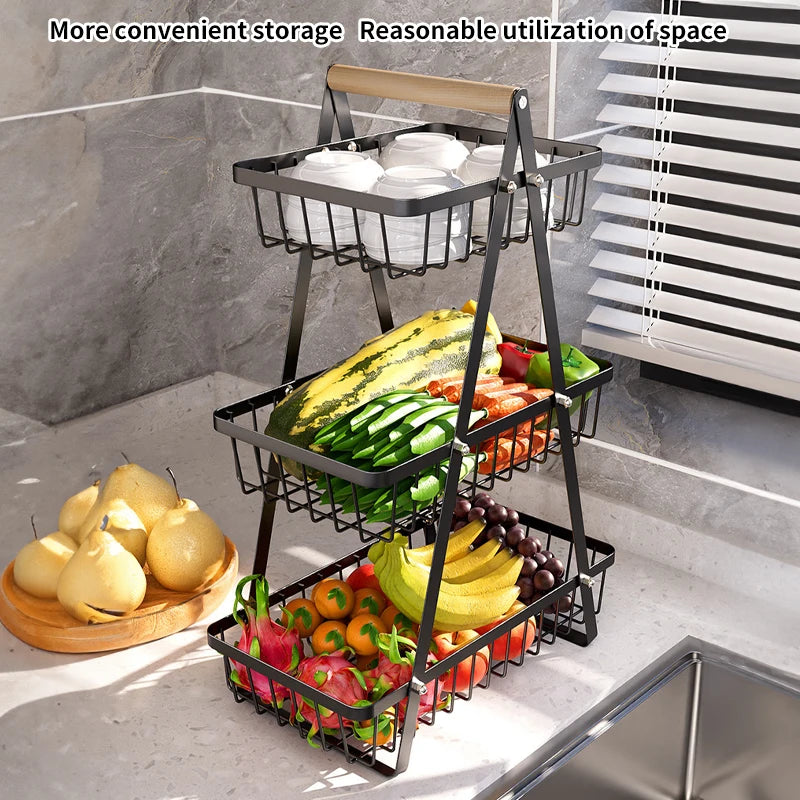 Multifunctional 2-Layers 3-Layers Fruit Basket Kitchen Living Room Dry Fruit Snacks - Cabinet Organizer - view 4