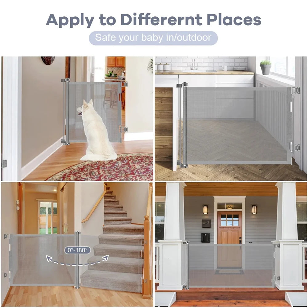 Retractable Baby Gate, 34in Extra Tall Baby Safety Gate, 71" Wide Baby Gate Dog - Safety Gate - view 4