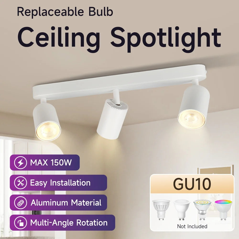 GU10 Led Spotlight Replaceable Bulb Track Light 110V 220V Led Ceiling Lighting Indoor for - LED Flood Light