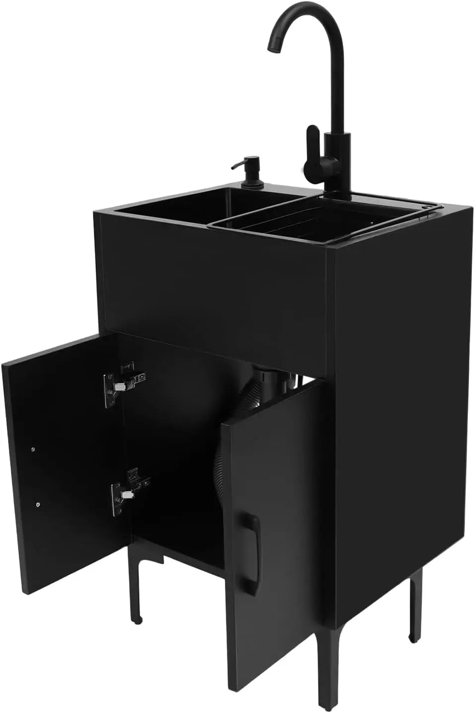 Laundry Sink with Cabinet, Heavy Duty Slop Freestanding Utility Sinkwith Pull-out - Cabinet Organizer - view 8