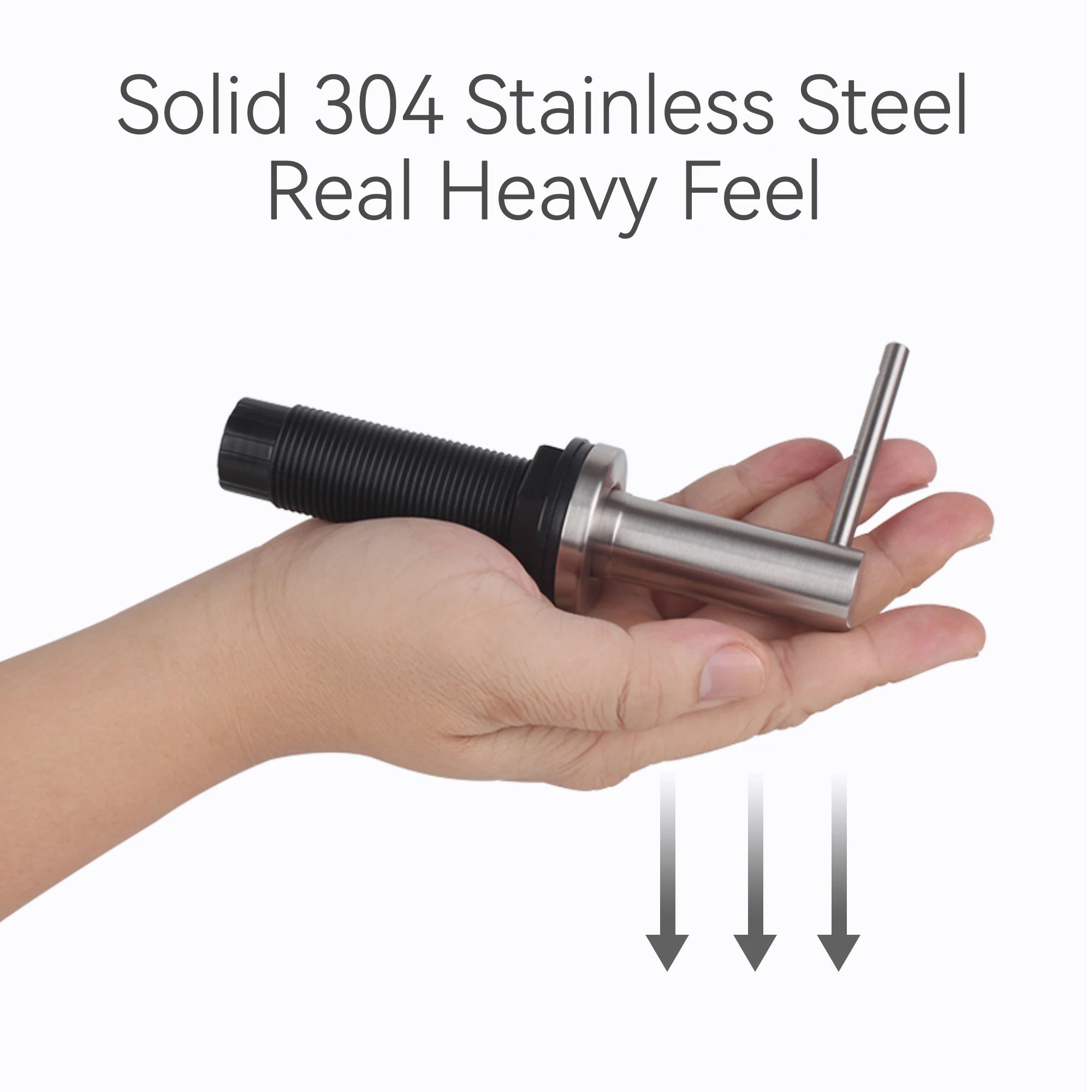 Solid 304 Stainless Steel Soap Dispenser for Kitchen Sink with 17 OZ Bottle and - Home Improvement - view 2