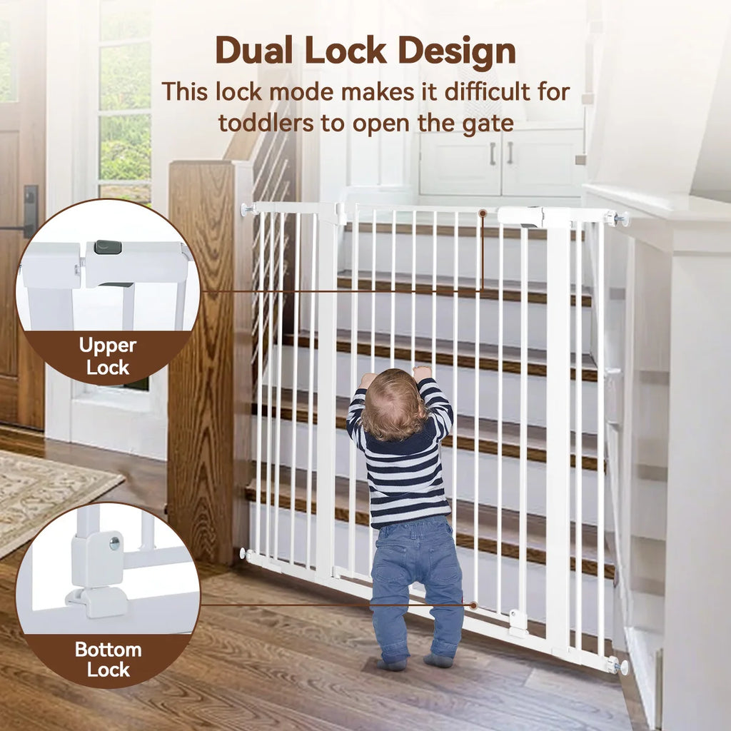 42" Extra Tall Baby Gate for Stairs Doorways Fits Openings 29.5" to 43.3" Wide - Safety Gate - view 2