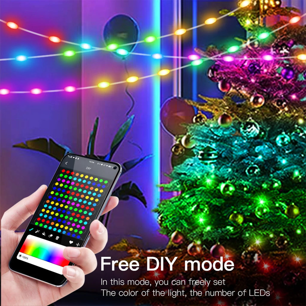 WS2812B RGBIC LED String 20m 10m 5m USB Fairy Lights Dreamcolor DIY Smart IC - Home Improvement - view 3