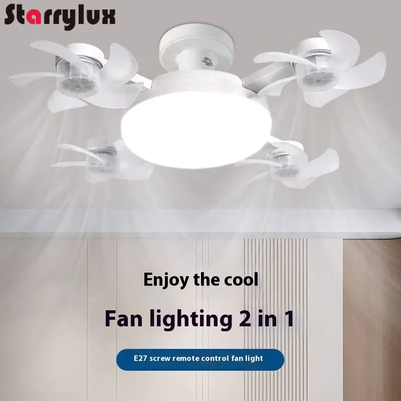LED Smart Silent Fan Light with E27 Screw Creative 3/4/5 Head Remote-Controlled - Home Improvement - view 2