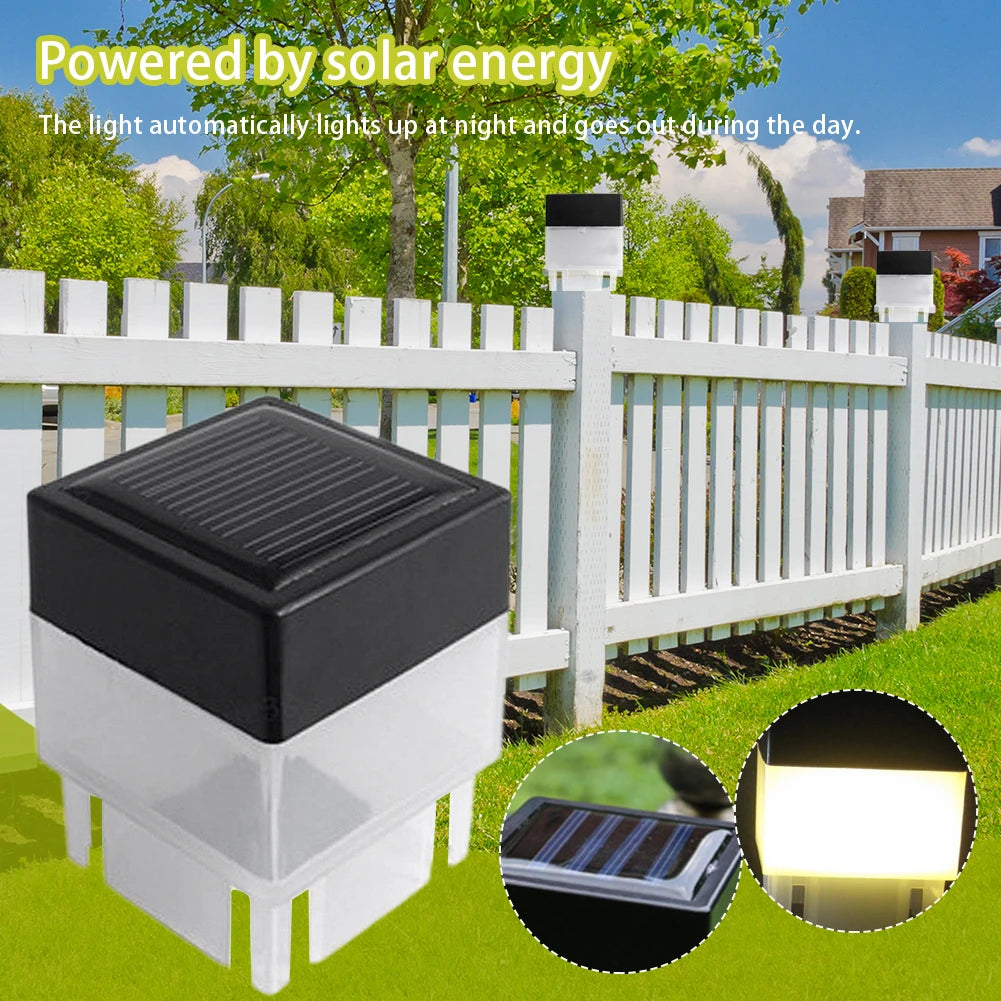Solar Post Light Modern Fence Deck Lamp Auto On/Off Outdoor Pillar Light Square - Solar Light - view 4