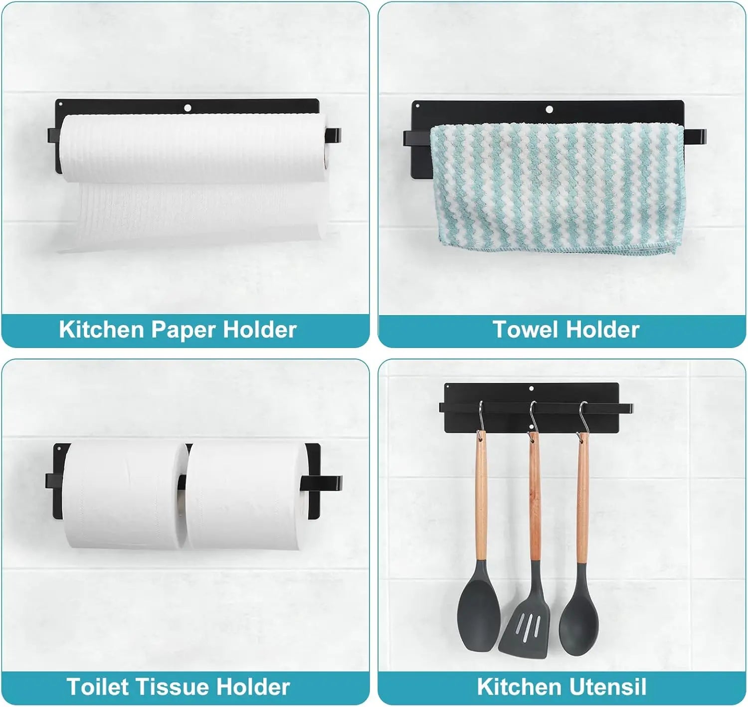 2-piece set of magnetic tissue holder, magnetic and drilled tissue holder wall - Organizer - view 2