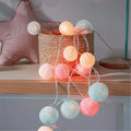 Cotton Garland Balls Lights String Christmas Easter Outdoor Hanging Party Baby Kids - Home Improvement