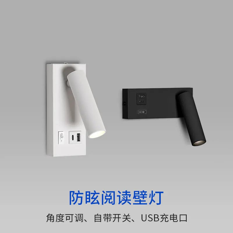 Bedhead Reading Light USB+Type-C Charging Surface mounted Multi functional Rotating - Home Improvement - view 4