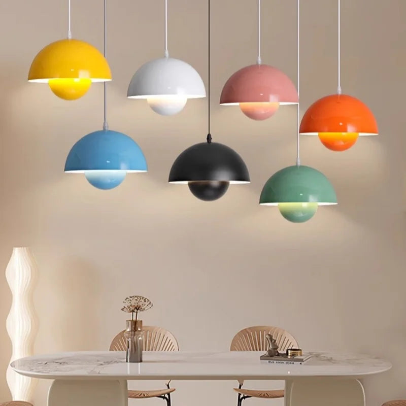 Denmark Designer Semicircular Flower Bud Pendant Lamp for Kitchen Living Island Iron - Lighting - view 7