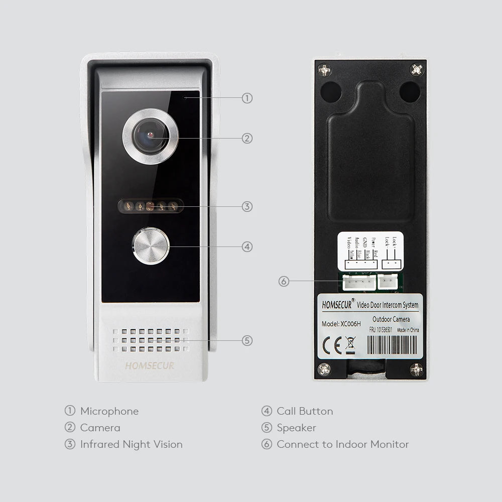 4 Wire Waterproof IP65 HD Doorbell Camera 120° Wide Angle for HOMSECUR Tuya WiFi - Security Camera - view 3