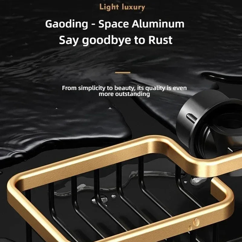 Kitchen Space Aluminum Sink Drain Rack Sponge Storage Faucet Holder Soap Drainer Shelf - Kitchen Faucet - view 4