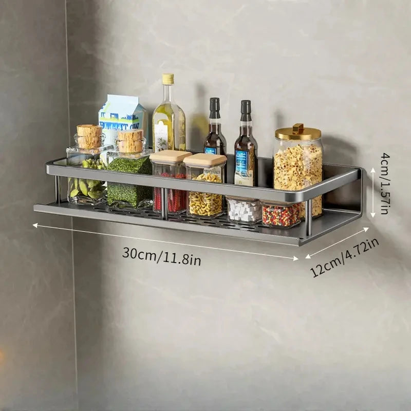 1 PC Multifunctional Kitchen Rack Spice Storage Rack Wall Mounted Kitchen Utensil - Storage Shelf - view 3