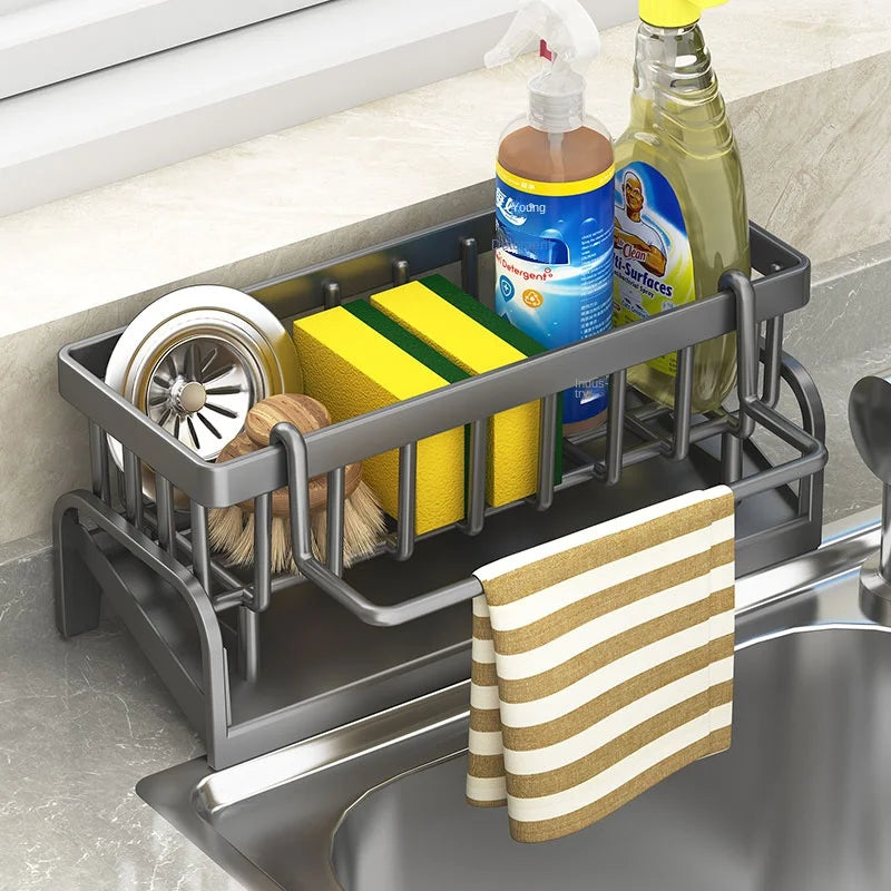 Kitchen Shelf Cleaning Cloth Storage Draining Rack Household Detergent Sponge Rack - Storage Shelf - view 5