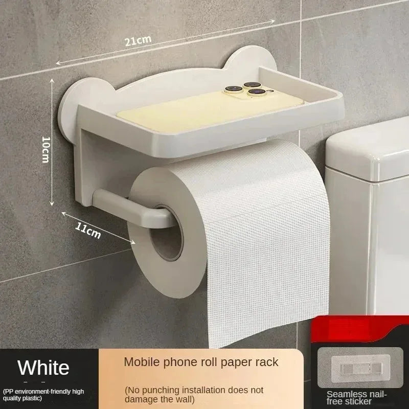 Aluminum Alloy Toilet Paper Holder Tissue Rack Bathroom Tissue Holder for Bathroom - Storage Shelf - view 5
