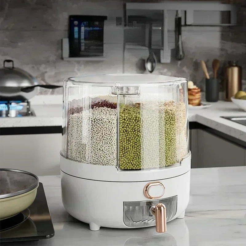 Bucket Household Rotating Sealed Insect-proof And Moisture-proof Grain Box Kitchen Six - Home Improvement - view 5
