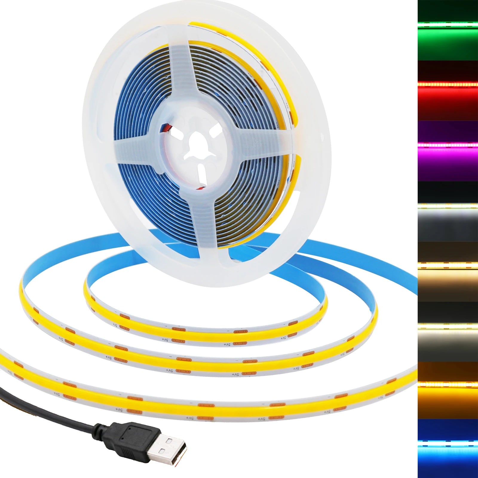 DC 5V USB COB Strip Width 8MM Flexible LED Strip Cabinet Light Lamp Home - Cabinet Organizer - view 2