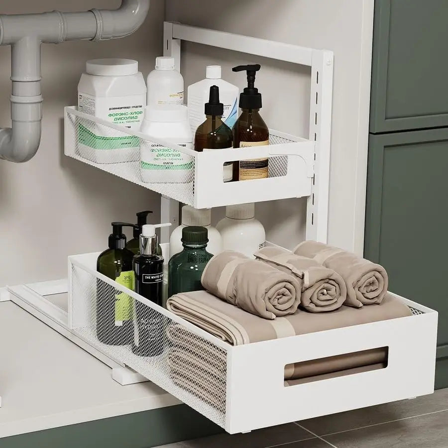 Kitchen Cabinet Drawer 304 Stainless Steel Double-layer Buffer Damping Drawer-style - Cabinet Organizer - view 6